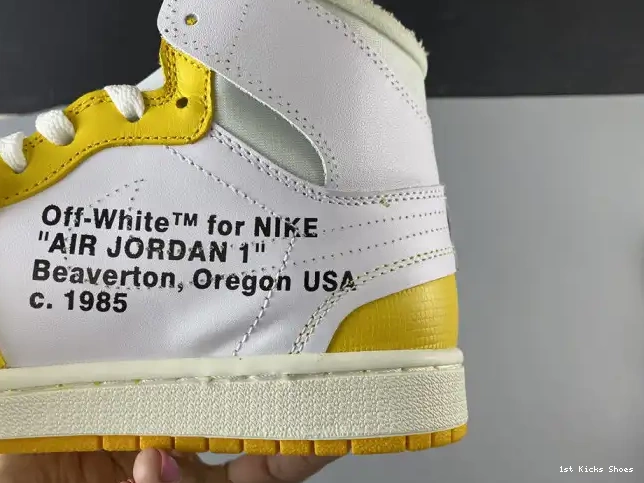 1st Kicks 1 AQ0818-149 Air Jordan x Off-White Powder Yellow-Cone NRG Dark White 0524